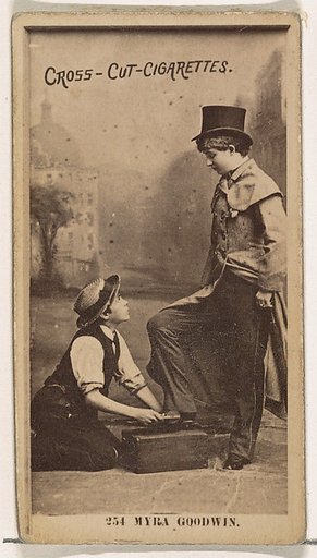 Card Number 254, Myra Goodwin, from the Actors and Actresses series (N145-2) issued by Duke Sons & Co. to promote Cross Cut Cigarettes