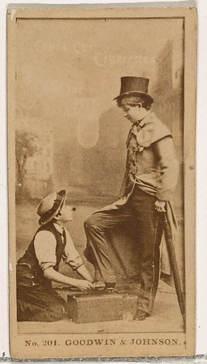 Card Number 201, Goodwin and Johnson, from the Actors and Actresses series (N145-2) issued by Duke Sons & Co. to promote Cross Cut Cigarettes