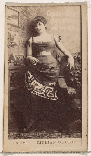 Card Number 26, Lillian Grubb, from the Actors and Actresses series (N145-2) issued by Duke Sons & Co. to promote Cross Cut Cigarettes