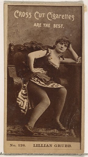 Card Number 126, Lillian Grubb, from the Actors and Actresses series (N145-2) issued by Duke Sons & Co. to promote Cross Cut Cigarettes