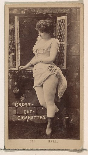 Card Number 231, Hall, from the Actors and Actresses series (N145-2) issued by Duke Sons & Co. to promote Cross Cut Cigarettes