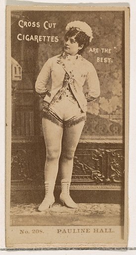 Card Number 208, Pauline Hall, from the Actors and Actresses series (N145-2) issued by Duke Sons & Co. to promote Cross Cut Cigarettes