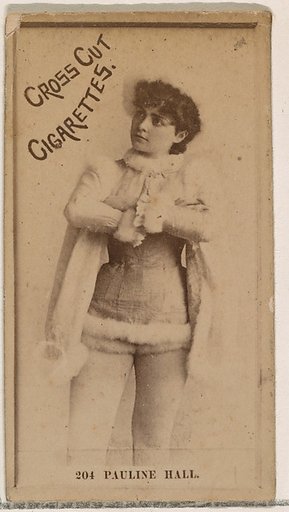 Card Number 204, Pauline Hall, from the Actors and Actresses series (N145-2) issued by Duke Sons & Co. to promote Cross Cut Cigarettes