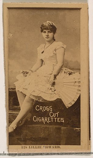 Card Number 128, Lillie Howard, from the Actors and Actresses series (N145-2) issued by Duke Sons & Co. to promote Cross Cut Cigarettes