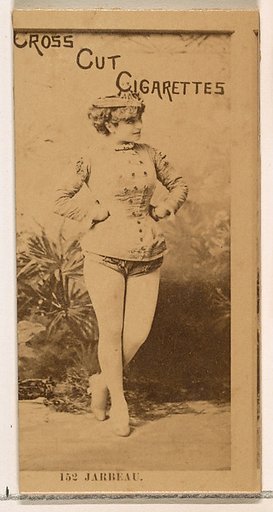 Card Number 152, Miss Jarbeau, from the Actors and Actresses series (N145-2) issued by Duke Sons & Co. to promote Cross Cut Cigarettes