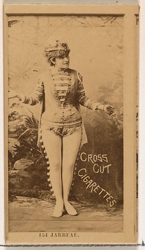 Card Number 154, Miss Jarbeau, from the Actors and Actresses series (N145-2) issued by Duke Sons & Co. to promote Cross Cut Cigarettes