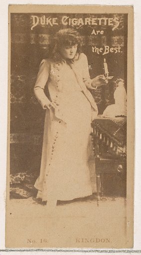Card Number 16, Edith Kingdon, from the Actors and Actresses series (N145-2) issued by Duke Sons & Co. to promote Cross Cut Cigarettes
