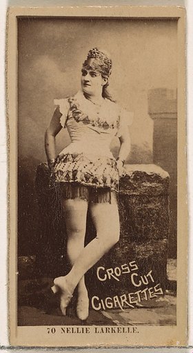 Card Number 70, Nellie Larkelle, from the Actors and Actresses series (N145-2) issued by Duke Sons & Co. to promote Cross Cut Cigarettes