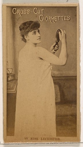 Card Number 88, Miss Leicester, from the Actors and Actresses series (N145-2) issued by Duke Sons & Co. to promote Cross Cut Cigarettes