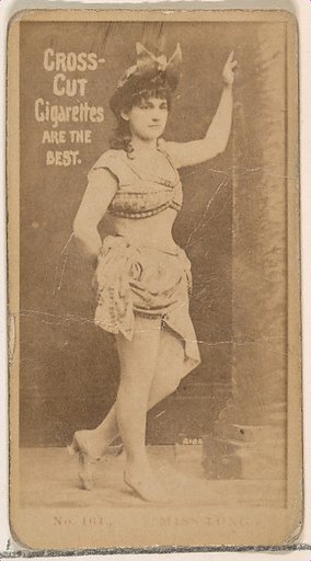 Card Number 164, Miss Long, from the Actors and Actresses series (N145-2) issued by Duke Sons & Co. to promote Cross Cut Cigarettes
