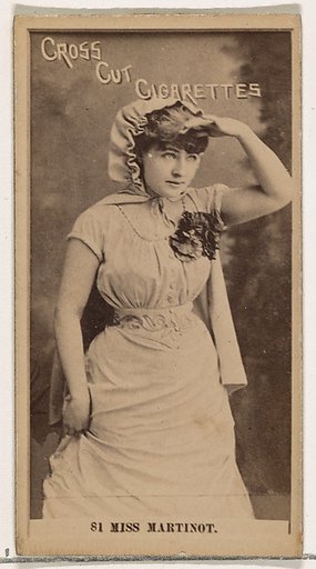 Card Number 81, Miss Sadie Martinot, from the Actors and Actresses series (N145-2) issued by Duke Sons & Co. to promote Cross Cut Cigarettes