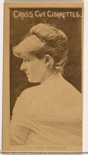 Card Number 142, Miss Sadie Martinot, from the Actors and Actresses series (N145-2) issued by Duke Sons & Co. to promote Cross Cut Cigarettes