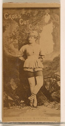 Card Number 211, Miss Sadie Martinot, from the Actors and Actresses series (N145-2) issued by Duke Sons & Co. to promote Cross Cut Cigarettes