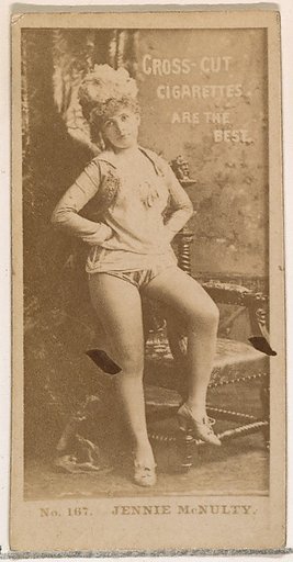Card Number 167, Jennie McNulty, from the Actors and Actresses series (N145-2) issued by Duke Sons & Co. to promote Cross Cut Cigarettes