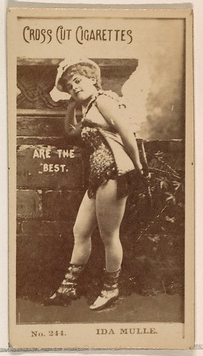 Card Number 244, Ida Mulle, from the Actors and Actresses series (N145-2) issued by Duke Sons & Co. to promote Cross Cut Cigarettes