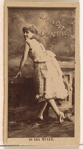 Card Number 99, Ida Mulle, from the Actors and Actresses series (N145-2) issued by Duke Sons & Co. to promote Cross Cut Cigarettes