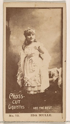 Card Number 72, Ida Mulle, from the Actors and Actresses series (N145-2) issued by Duke Sons & Co. to promote Cross Cut Cigarettes