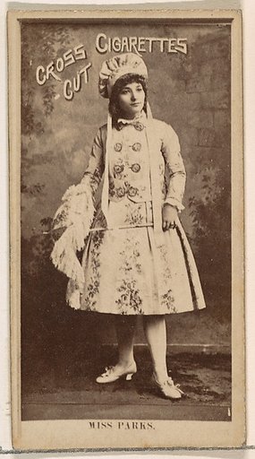 Miss Parks, from the Actors and Actresses series (N145-2) issued by Duke Sons & Co. to promote Cross Cut Cigarettes