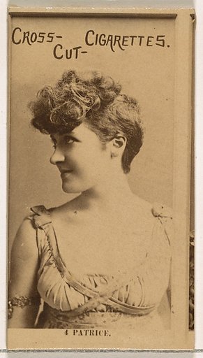 Card Number 4, Patrice, from the Actors and Actresses series (N145-2) issued by Duke Sons & Co. to promote Cross Cut Cigarettes