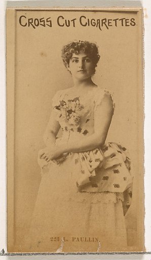 Card Number 223, L. Paullin, from the Actors and Actresses series (N145-2) issued by Duke Sons & Co. to promote Cross Cut Cigarettes
