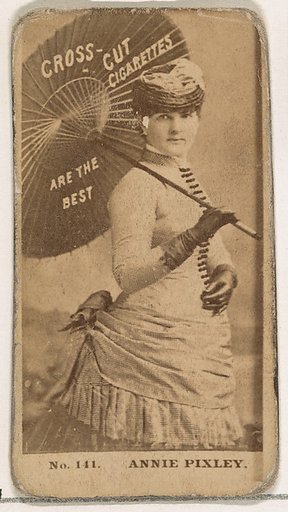 Card Number 141, Annie Pixley, from the Actors and Actresses series (N145-2) issued by Duke Sons & Co. to promote Cross Cut Cigarettes