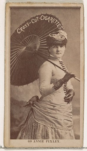 Card Number 60, Annie Pixley, from the Actors and Actresses series (N145-2) issued by Duke Sons & Co. to promote Cross Cut Cigarettes