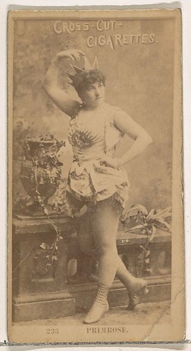 Card Number 233, Clara Primrose, from the Actors and Actresses series (N145-2) issued by Duke Sons & Co. to promote Cross Cut Cigarettes