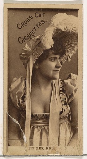 Card Number 173, Mrs. Fanny Rice, from the Actors and Actresses series (N145-2) issued by Duke Sons & Co. to promote Cross Cut Cigarettes