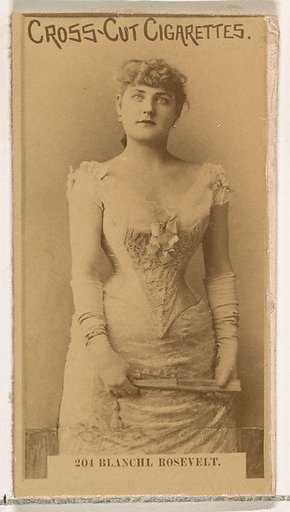Card Number 205, Blanche Roosevelt, from the Actors and Actresses series (N145-2) issued by Duke Sons & Co. to promote Cross Cut Cigarettes