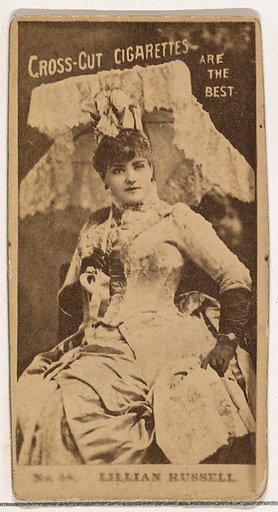 Lillian Russell, from the Actors and Actresses series (N145-2) issued by Duke Sons & Co. to promote Cross Cut Cigarettes