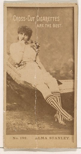 Card Number 192, Alma Stanley, from the Actors and Actresses series (N145-2) issued by Duke Sons & Co. to promote Cross Cut Cigarettes
