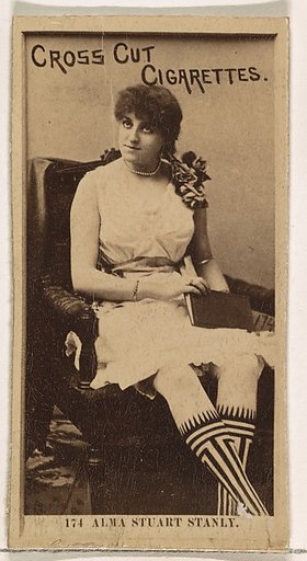 Card Number 174, Alma Stuart Stanley, from the Actors and Actresses series (N145-2) issued by Duke Sons & Co. to promote Cross Cut Cigarettes