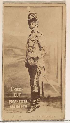 Card Number 56, Miss Stanley, from the Actors and Actresses series (N145-2) issued by Duke Sons & Co. to promote Cross Cut Cigarettes