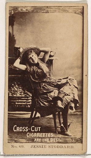 Card Number 69, Jessie Stoddard, from the Actors and Actresses series (N145-2) issued by Duke Sons & Co. to promote Cross Cut Cigarettes