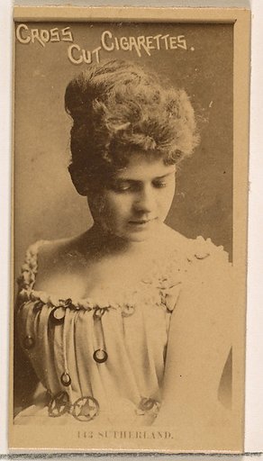 Card Number 143, Sutherland, from the Actors and Actresses series (N145-2) issued by Duke Sons & Co. to promote Cross Cut Cigarettes
