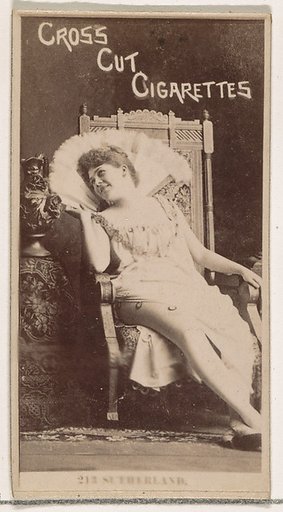 Card Number 213, Sutherland, from the Actors and Actresses series (N145-2) issued by Duke Sons & Co. to promote Cross Cut Cigarettes
