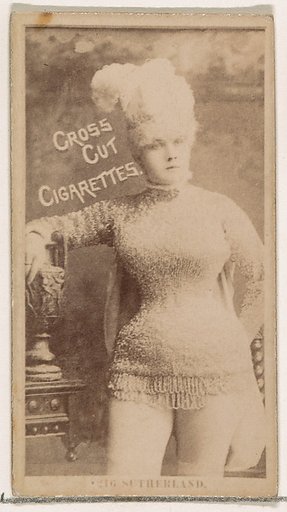 Card Number 216, Sutherland, from the Actors and Actresses series (N145-2) issued by Duke Sons & Co. to promote Cross Cut Cigarettes