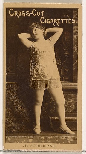 Card Number 217, Sutherland, from the Actors and Actresses series (N145-2) issued by Duke Sons & Co. to promote Cross Cut Cigarettes