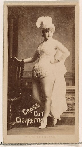 Card Number 215, Sutherland, from the Actors and Actresses series (N145-2) issued by Duke Sons & Co. to promote Cross Cut Cigarettes