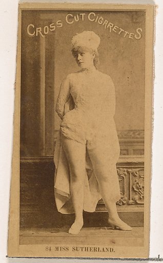 Card Number 81, Miss Sutherland, from the Actors and Actresses series (N145-2) issued by Duke Sons & Co. to promote Cross Cut Cigarettes