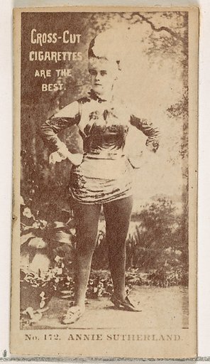Card Number 172, Annie Sutherland, from the Actors and Actresses series (N145-2) issued by Duke Sons & Co. to promote Cross Cut Cigarettes