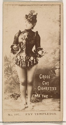Card Number 197, Fay Templeton, from the Actors and Actresses series (N145-2) issued by Duke Sons & Co. to promote Cross Cut Cigarettes