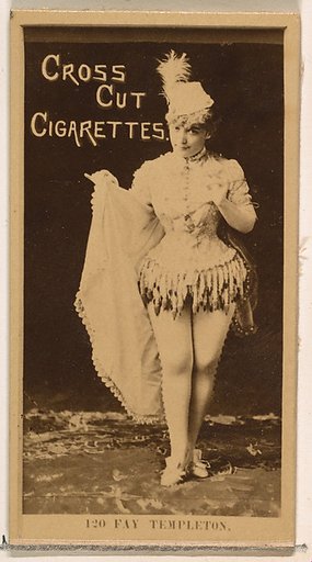 Card Number 120, Fay Templeton, from the Actors and Actresses series (N145-2) issued by Duke Sons & Co. to promote Cross Cut Cigarettes
