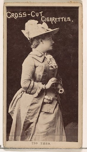 Card Number 210, Miss Theo, from the Actors and Actresses series (N145-2) issued by Duke Sons & Co. to promote Cross Cut Cigarettes