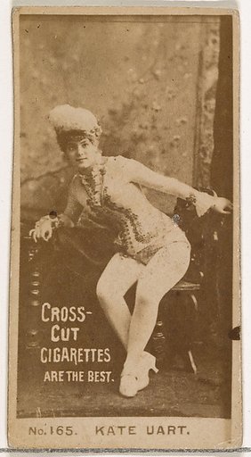 Card Number 165, Kate Uart, from the Actors and Actresses series (N145-2) issued by Duke Sons & Co. to promote Cross Cut Cigarettes