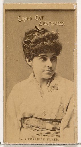 Card Number 151, Geraldine Ulmer, from the Actors and Actresses series (N145-2) issued by Duke Sons & Co. to promote Cross Cut Cigarettes