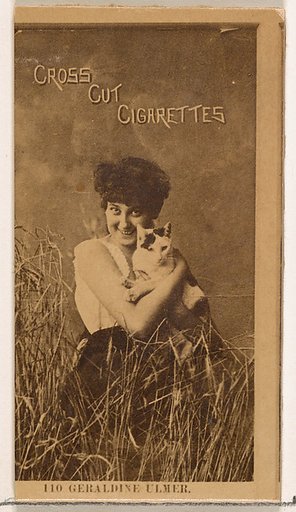 Card Number 110, Geraldine Ulmer, from the Actors and Actresses series (N145-2) issued by Duke Sons & Co. to promote Cross Cut Cigarettes