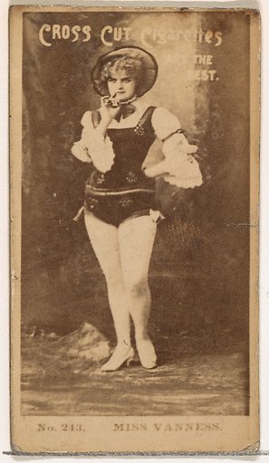 Card Number 243, Miss Vanness, from the Actors and Actresses series (N145-2) issued by Duke Sons & Co. to promote Cross Cut Cigarettes