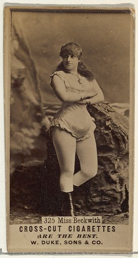 Card Number 325, Miss Beckwith, from the Actors and Actresses series (N145-3) issued by Duke Sons & Co. to promote Cross Cut Cigarettes