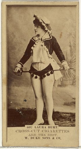 Card Number 607, Laura Burt, from the Actors and Actresses series (N145-3) issued by Duke Sons & Co. to promote Cross Cut Cigarettes